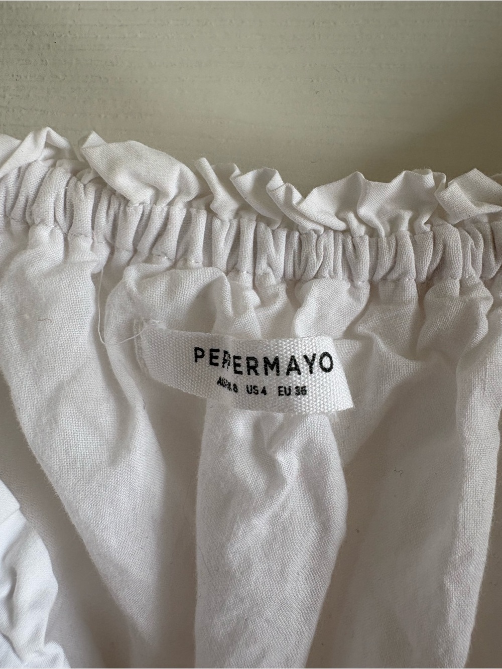 Peppermayo Summer Villa‎ Mini Dress White Boho Peasant Angel Resort Shirring 4 - Picture 5 of 9